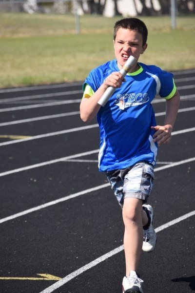 Justin St. Arnault of St. Paul Elementary School showed an intense focus as he completed his four laps of the Glen Avon Panther Run this past Thursday at the St. Paul
