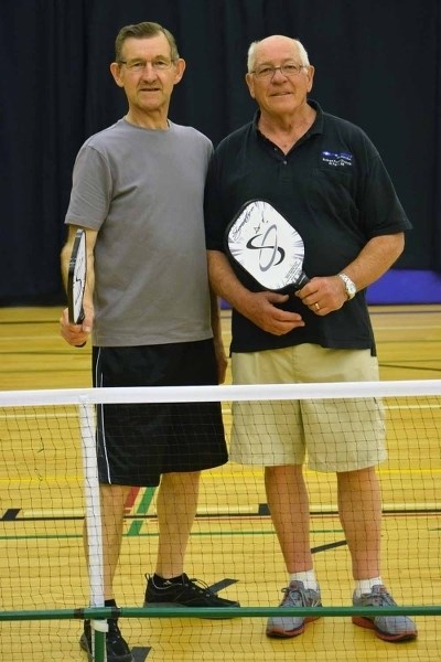 Don Zarowny and Chuck Ouellette earned the opportunity to compete in the 65+ men&#8217;s pickleball competition at the Alberta 55 Plus Summer Games at Strathmore in July.