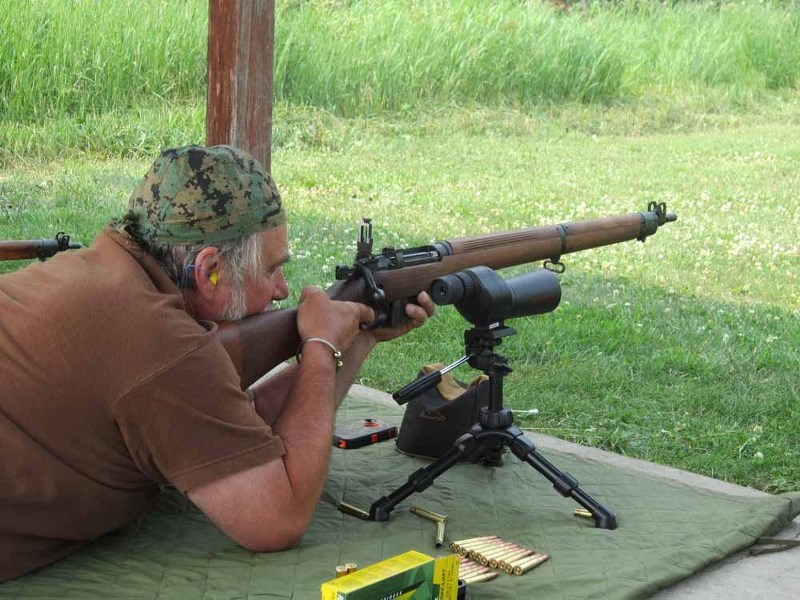 John Gregory won in the team event at the .303 British Rifle Shoot on Saturday using a Second World War #4MkI firearm.