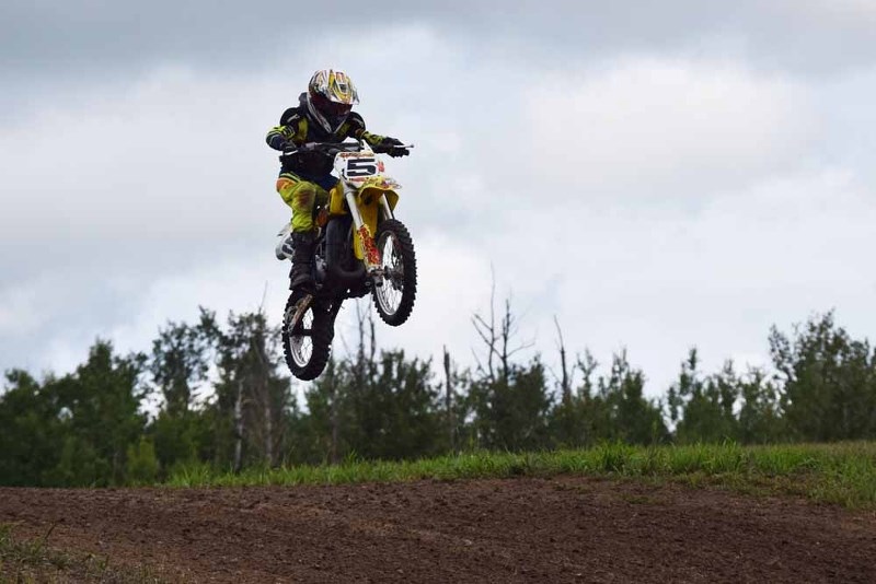 Brennan Goodon managed to catch some serious air during a Fountain Tire Cup race at the B3 Motocross Track on Sunday.