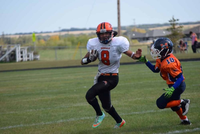 Owen Breast was the standout player for the St. Paul Bengals against the Lloydminster Mustangs on Saturday. He made plays happen on both ends of the ball.
