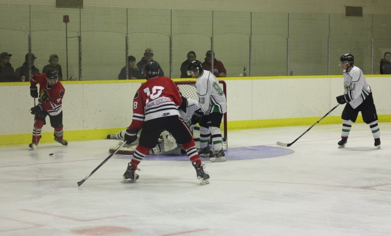 The Warriors looked to capture one more goal to increase their 3-2 lead over the Frog Lake T-Birds in the third period of Sunday night&#8217;s home game, but ultimately, the