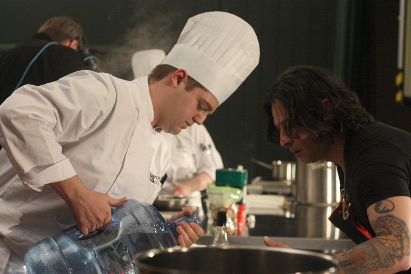 Matthew Yowney was one of two chefs competing in Portage College&#8217;s Battle of the Chefs on Saturday night, as part of the college&#8217;s annual spring gala. He is seen