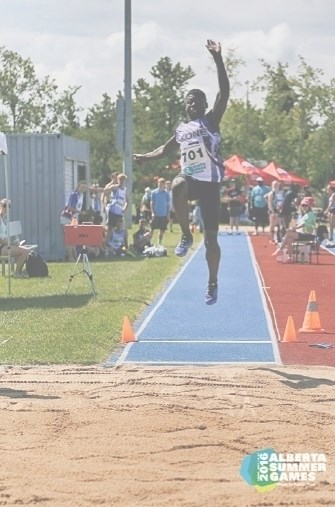 Gideon Adebayo received a gold medal in long jump at the Alberta Summer Games. A number of locals had impressive results at the event in Leduc.