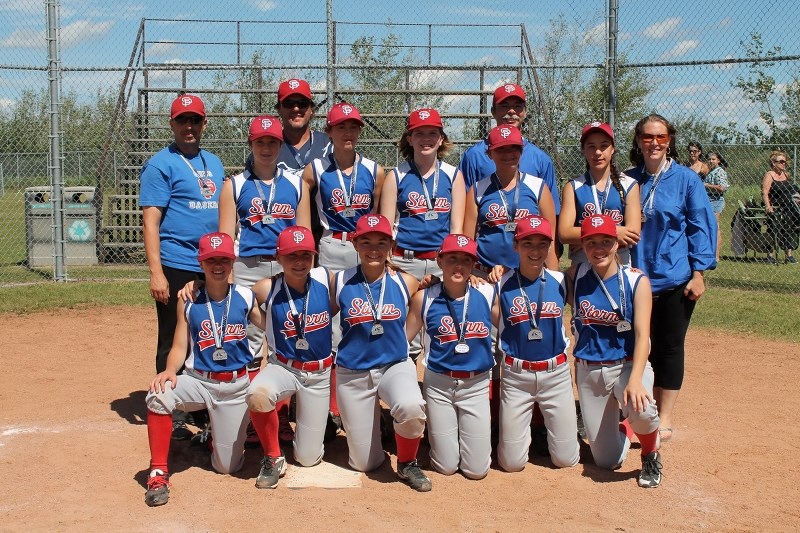 The Peewee girls Storm team captured silver medals during provincial finals in Elk Point over the past weekend.