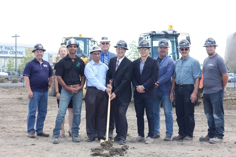 An Aug. 17 sod turning ceremony was held for the new hotel being built on the east end of town. Present at the start of this new project were: (From left to right) Kevin