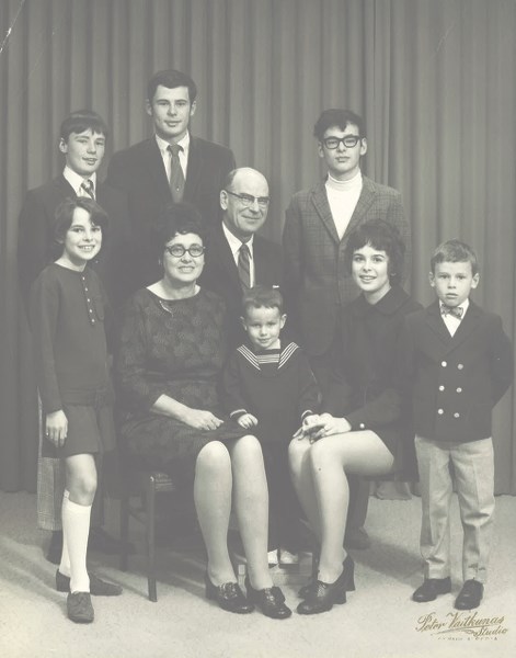 Maurice Mailloux came back to St. Paul after serving in World War II, and went on to marrie and have children with Tillie O&#8217;Neill. From bottom left, moving clockwise,