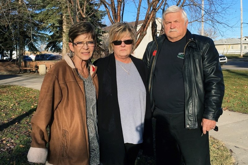 Deborah Doonanco is pictured with her parents, Mary and Johnnie, following a day of testimony in St. Paul court, last week.