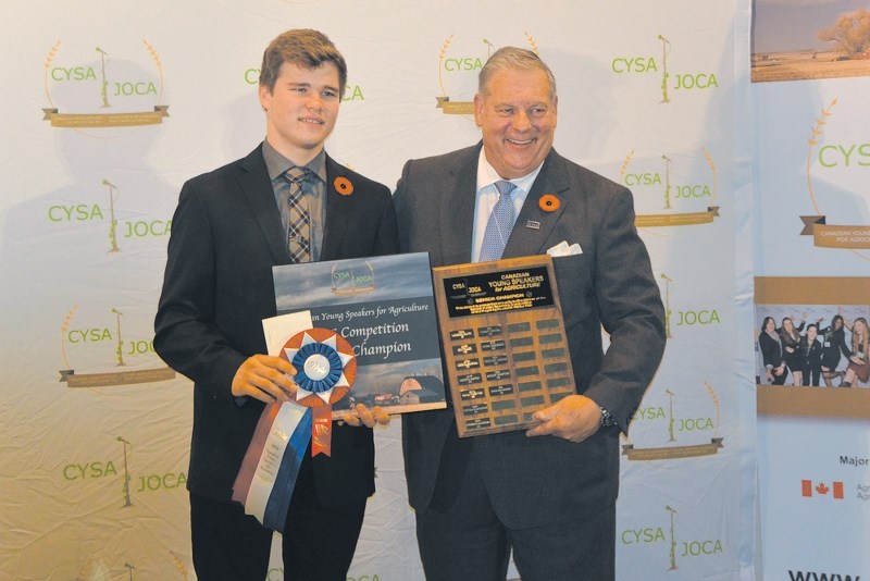 Spencer Graling went to the Canadian Young Speakers for Agriculture speaking competition and came back with a national title as the CYSA senior category winner.