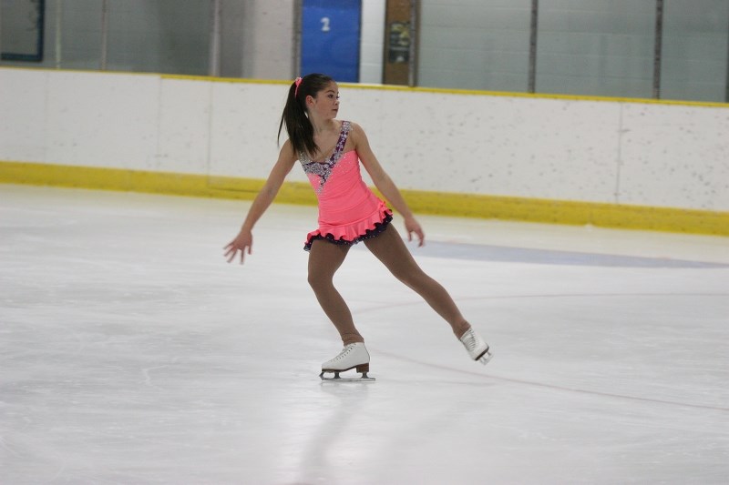 Megan Mortensen, 14, finished eighth out of more than 40 skaters at the Alberta-NWT/Nunavut sectional figure skating competition, in Edmonton, earlier this month.
