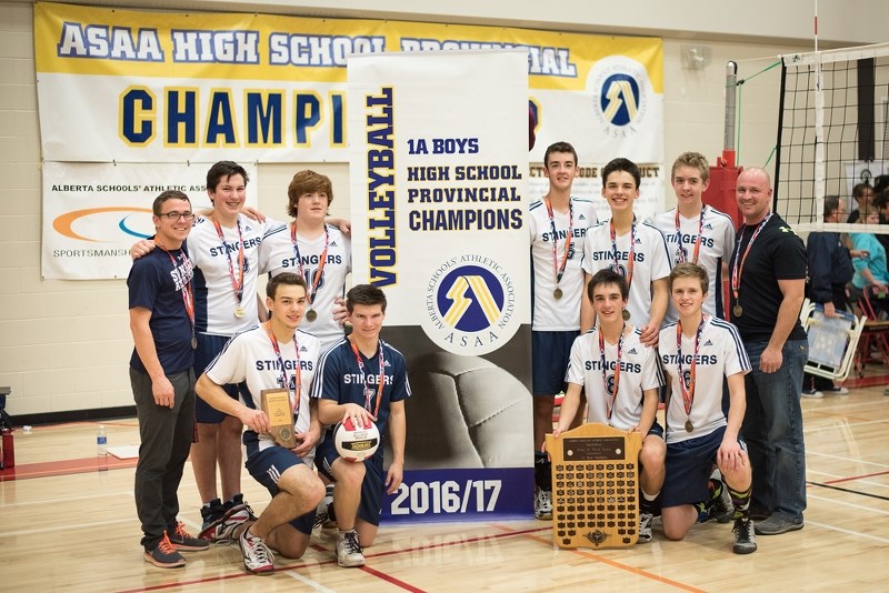 The Mallaig boys team captured gold at 1A volleyball provincials, this past weekend. Pictured is the team and coaches.