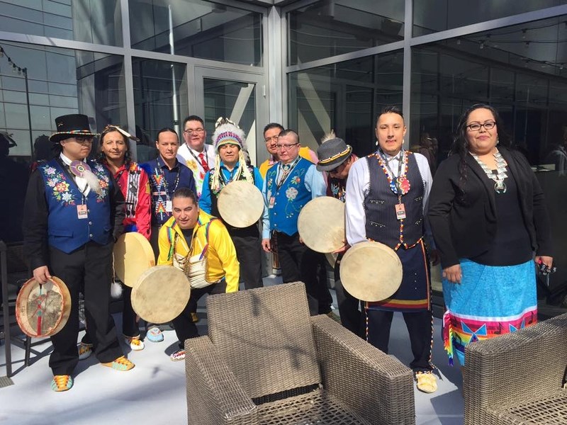 Northern Cree can be seen here during their trip to Los Angeles, where the group made history by being the first Native American group ever to perform at the awards show. The 