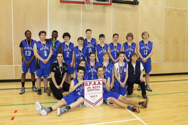 The Racette boys took home the SPAA junior high basketball banner last week.