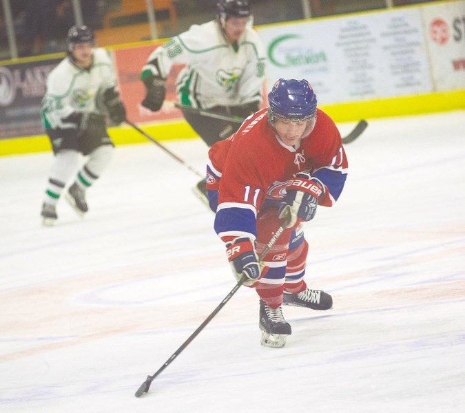 The Canadiens&#8217; #11 Roddy MacDougall proved to be a thorn in the Frog Lake T-Birds&#8217; side during last week&#8217;s games, which saw the Canadiens defeat the T-Birds 