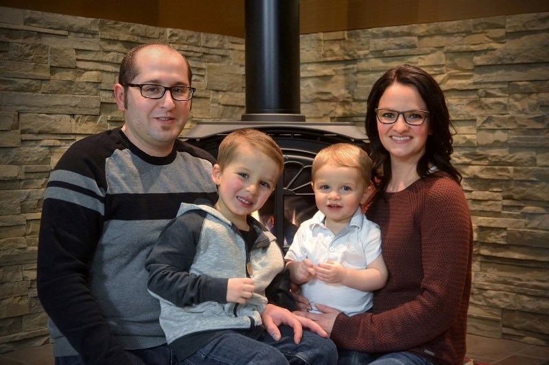 Mattis Brodziak, 2, is pictured here with his family, Matthew and Kim Brodziak, and his older brother Nyxon. Doctors are treating Mattis for kidney disease and for the