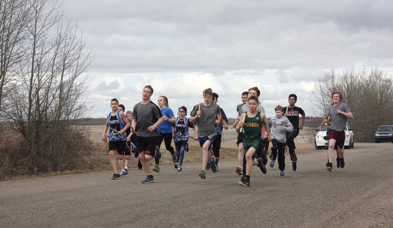 Athletes take part in the RCMP Road Race on May 2.