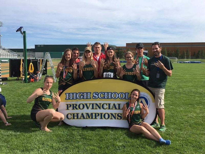 The Glendon School track and field team celebrates its eighth consecutive provincial finish in the 1A category.