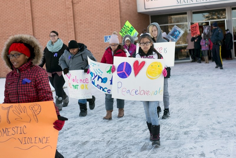 Students from a number of schools took part in the Walk of Hope on Nov. 2, carrying signs and speaking out against violence.