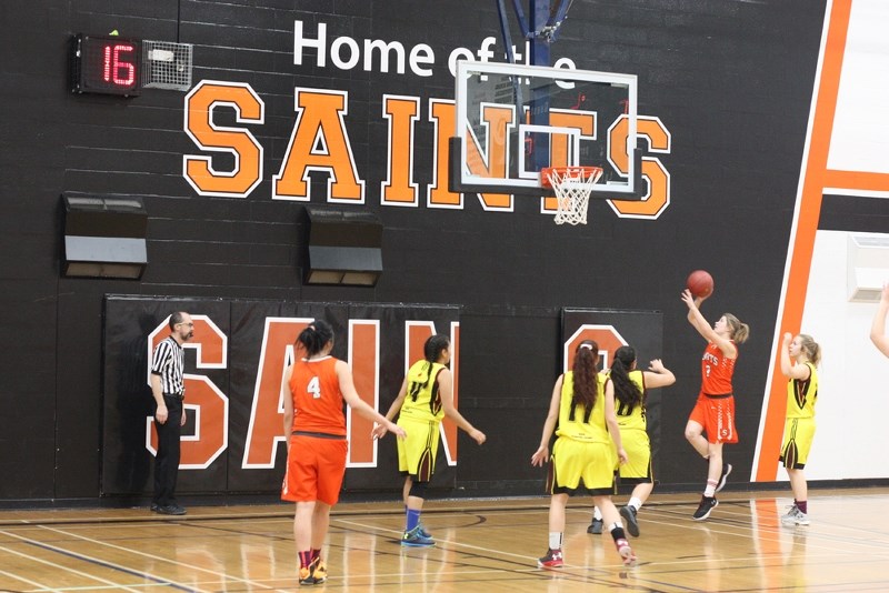 Georgia Sallstrom takes a shot during a game at Regional High School. Both the boys and girls&#8217; teams won gold at their home tournament.