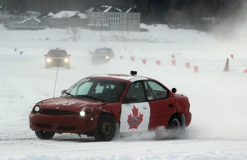 Peter Seifert, pictured in his No. 3 red and white Neon, and Ken Staples recently netted first and second place fin-ishes in several categories within the Northern Alberta