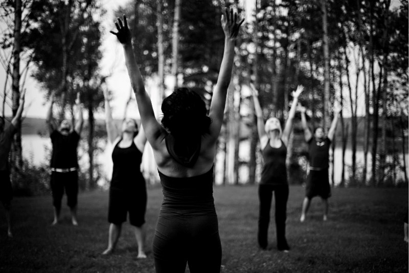Serena Arora leads a class at her studio east of Lac la Biche.
