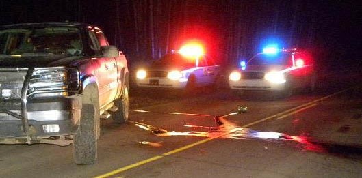 The 51-year-old driver of this truck has been charged with drunk driving after Boyle Integrated RCMP units came across the vehicle parked in the driving lane of Hwy 663 near