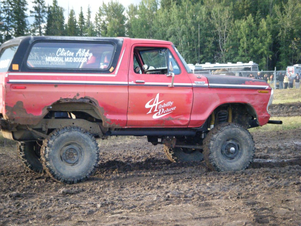 Local media, including the Lac La Biche POST&#8217;s Andrew Whitson and Kevin Penny, will get to drive the Ford Bronco Ailsbilly Deluxe at the Plamondon Mud Bogs.