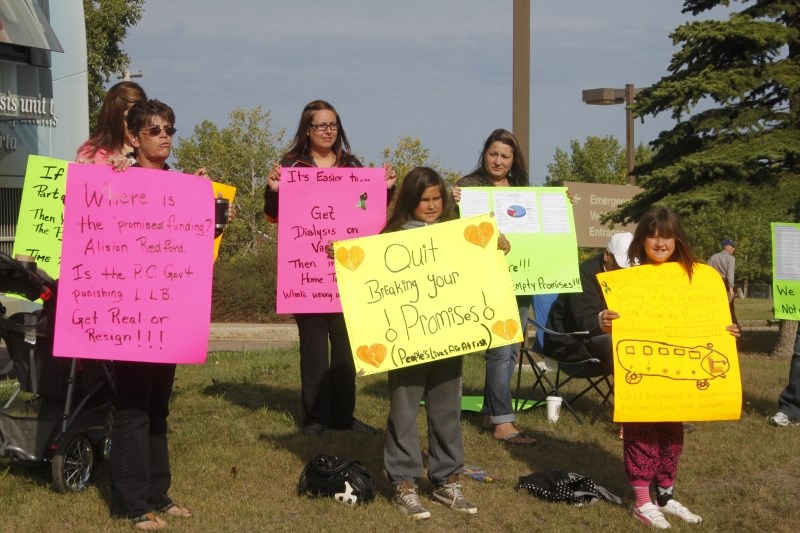 Residents who were fed up with the results of the dialysis situation rallied at the William Cadzow health centre to let their voices be heard. They will continue their