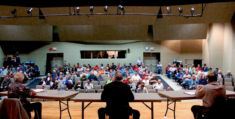 Candidates felt a little added pressure during the audience questioning period during the mayoral debate on Aug. 23. Ray Ewaskiw, Tom Lett and Aurel Langevin were under the