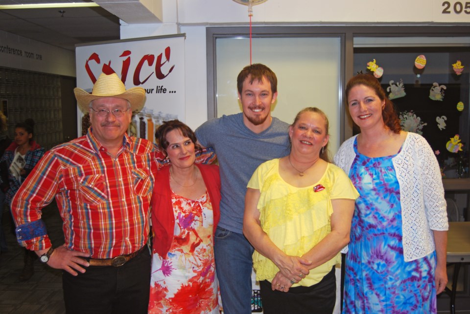 The main cast of &#8220;Homecoming:&#8221; (from left) Ken Yackimec, Judi McLeod, Andrew Whitson, Jody Dayton and Lisa Bayduza.