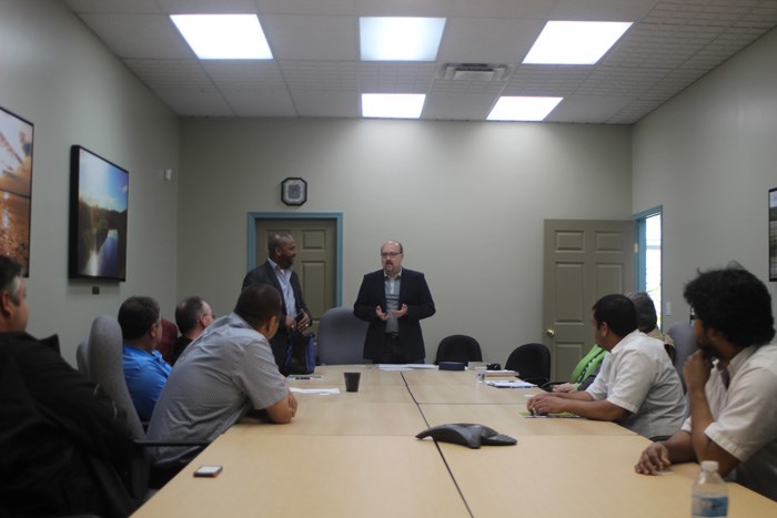 Brian Storseth, MP for neighbouring Westlock-St. Paul, speaks to business leaders May 22 in Lac La Biche.
