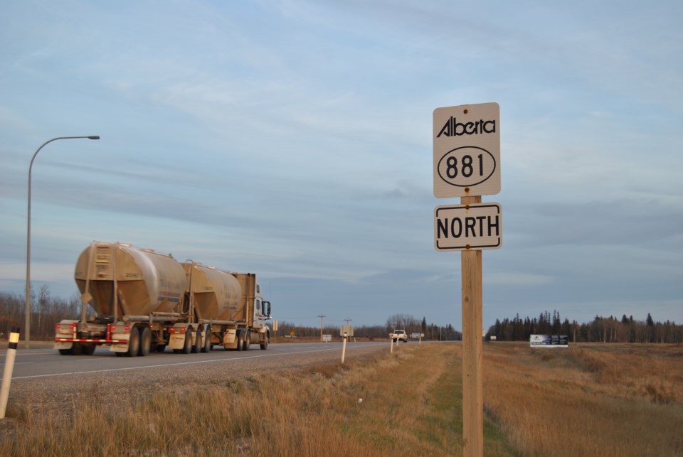 Alberta Transportation is conducting an internal review with the goal of identifying locations for climbing lanes and rest areas along Highway 881
