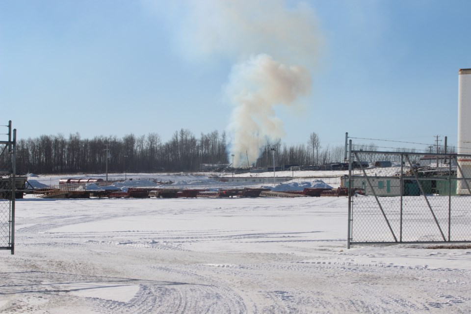 A woodpile burning near the Sentinel Industrial Park. Permits are required for all burns in the Forest Protection Area as of March 1.