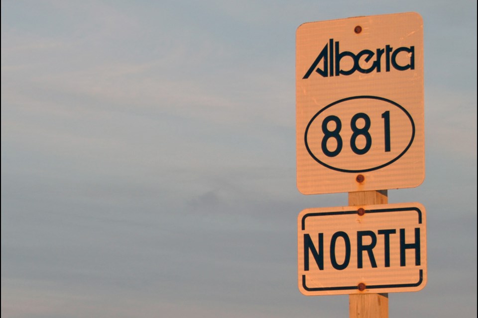 Highway 881 near the Surmmount Lodge on 881 at Anzac is 