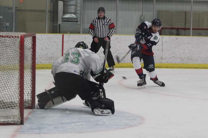  Right Winger, Dawson Boucher shoots towards the goal to add to his top scoring tally