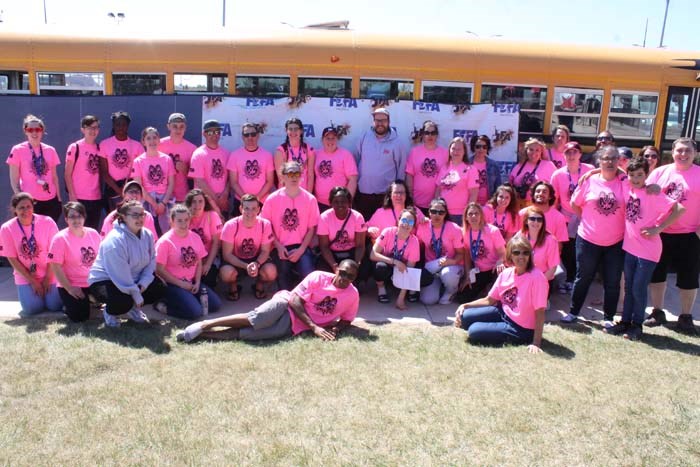  Volunteers were in shocking pink shirts throughout the weekend competitions. There were more than 100 volunteers that helped organized the activities
