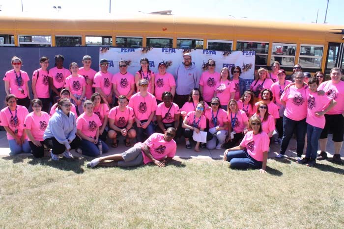  Volunteers were in shocking pink shirts throughout the weekend competitions. There were more than 100 volunteers that helped organized the activities