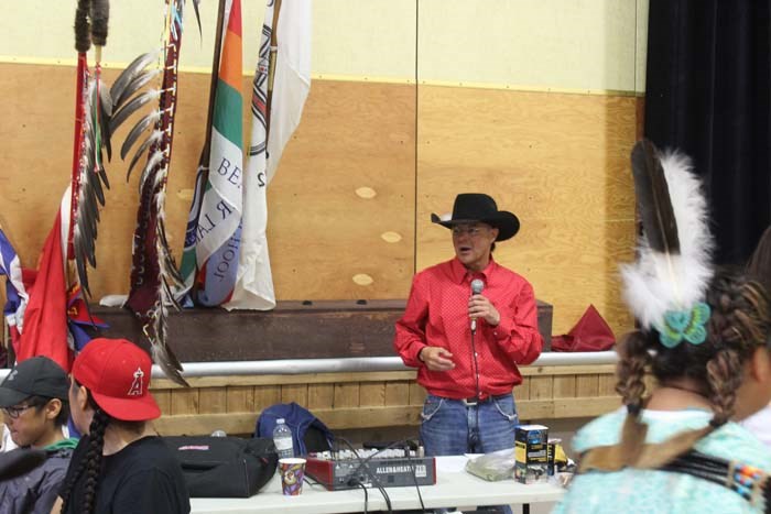  Earl Wood from Saddle Lake was the Emcee for the all day powwow event