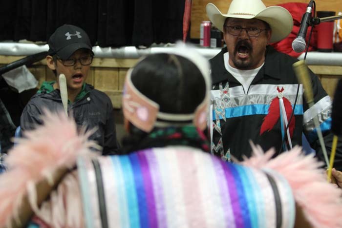  Clarence ward is from Beaver Lake's Meskanakew Ahtayowkan Cultural Club. He is one of the founding members of the school's powwow event