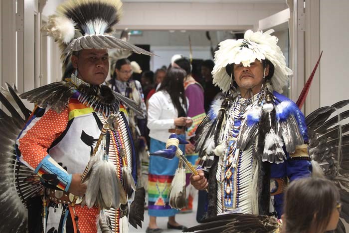  Leroy Half and Reggie Steinhauer were members from one of the adults group performing at the Amisk School Powwow.