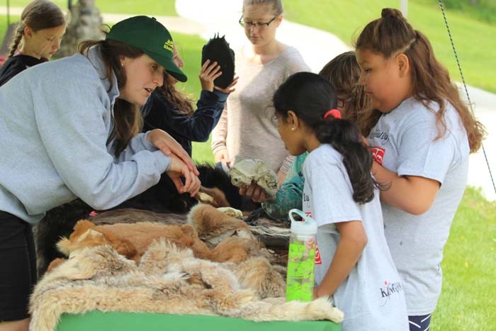  Jaclyn Denman from Alberta Parks had some furs on display. She was busy answering questions from some interested school kids