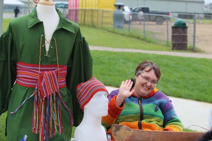  Jennifer Mueller from the Lac La Biche Museum has some Metis Dresses and crafts on display