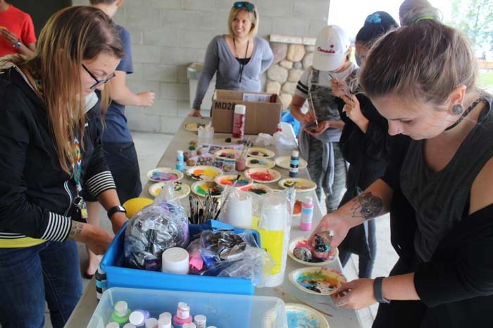  Chantel Sparklingeyes, Carly Moller and Melissa Green had their rock painting booth set up. It was something the school kids really enjoyed doing