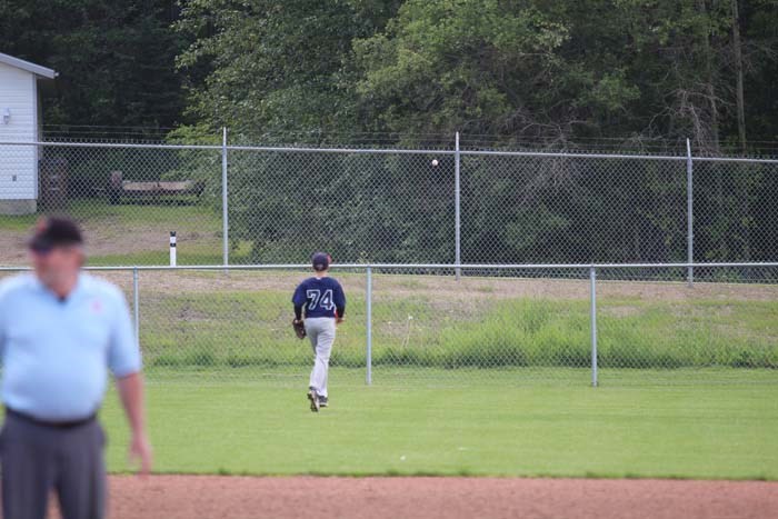  Miller Leach's home-run cleared the outfield with ease.