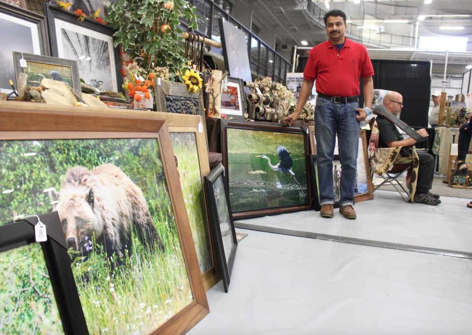  Local hobby photographer Girish Panicker had some of his wildlife photography on display at the Trade show