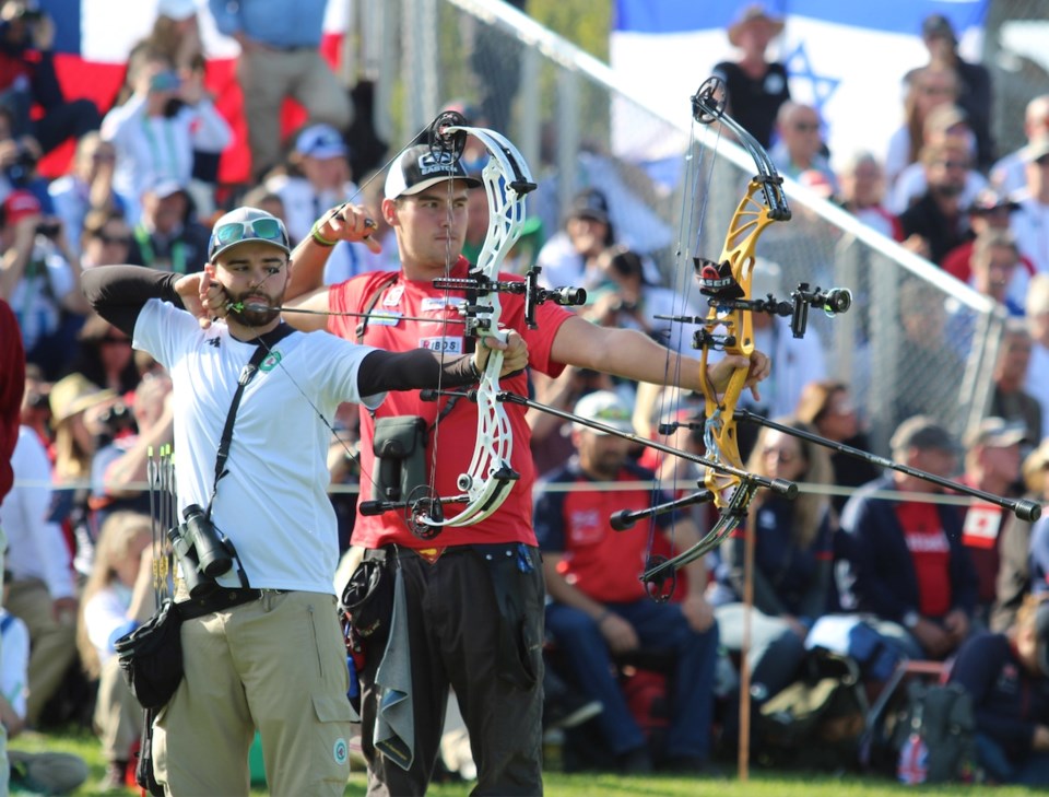  Bronze winner Nico Wiener from Austria compete with Italy's Jesse But in the men's Compound category.