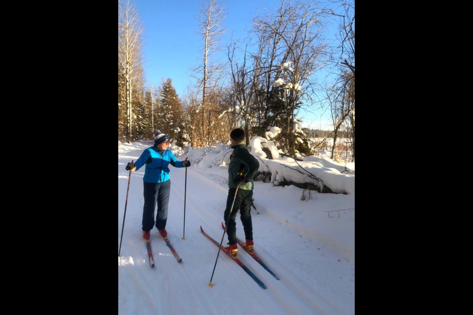 Members of the cross-country ski club ski on trails in the Lac La Biche area.  Photo supplied