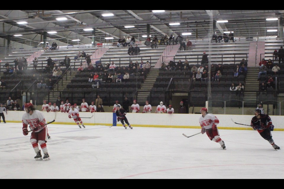 The Lac La Biche Lakers and High Prairie Red Wings play in front of a hometown crowd at the Bold Centre on March 9. Chris McGarry photo. 