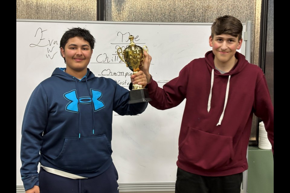 Tristan Germain, right, the winner of the 2025 Checkers Showdown, stands next to Marcus Stevens, who came in at second place in the event. Photo supplied. 

