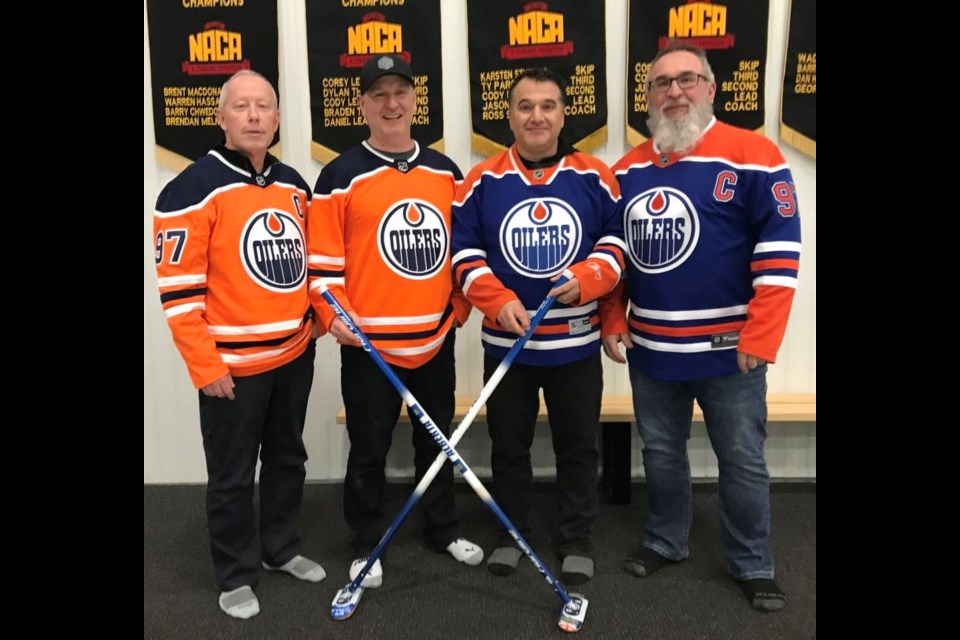 Winners of the 2024 Men's Bonspiel; from L-R: Doug Webster (Skip) Lyle Nowicki (third) Samear Abouguche (second) and Tony Nowicki (lead). submitted photo. 